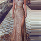 Split Floor-Lenght Maxi Dress Sleeveless One Shoulder Standard-Waist Elegant Party Dress - veooy