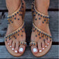 Bohemian Flat Peep Toe Casual Date Flat Sandals - Veooy