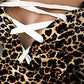 Women's Shift Dress Short Mini Dress Long Sleeve Leopard Lace up Patchwork Print Fall Winter Off Shoulder Plus Size Sexy Loose Brown S M L XL XXL 3XL-0222825