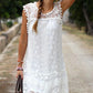 Women's Shift Dress Short Mini Dress - Sleeveless Lace Summer Plus Size Hot Casual Holiday Lace White S M L XL XXL-0218803