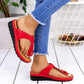 *Women Casual Summer Comfy Thong Slip On Wedge Sandals - Veooy
