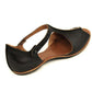 Vintage Black Flat Peep Toe Slip-on Sandals Plus Sizes *