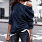 One Shouder Casual Soft Long Sleeve T-Shirts - veooy