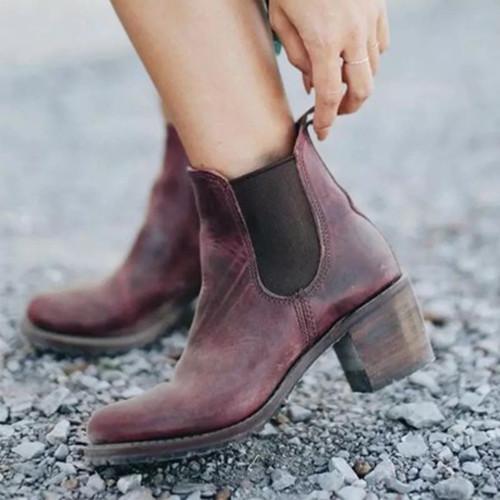 Women Med Calf Ankle Boots *