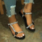 *Women Velcro Shining Rhinestone Sandals - Veooy