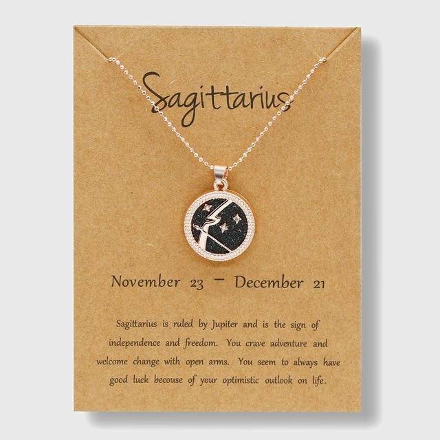 Zodiac Horoscope Rose Gold Necklace