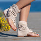 Retro flat Suede open-toe sandals *