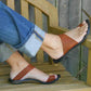 Slip On Open Toe Flat Heel Sandals *