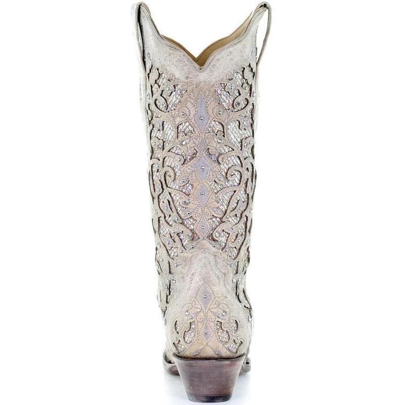 Women Hollow Carved Glitter Inlay Crystals Boots *
