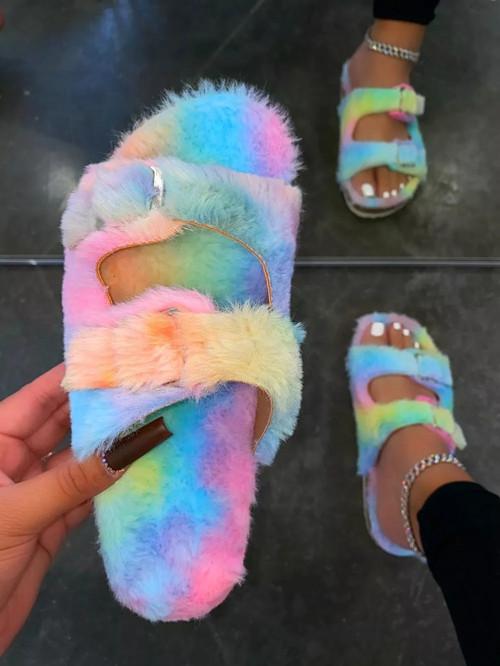 Candy color casual flat heel flip flops sandals *