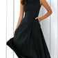 Black A-line Women Sleeveless Pockets Solid Summer Dress .*