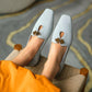 Suede Square Toes Loafers Slip-on