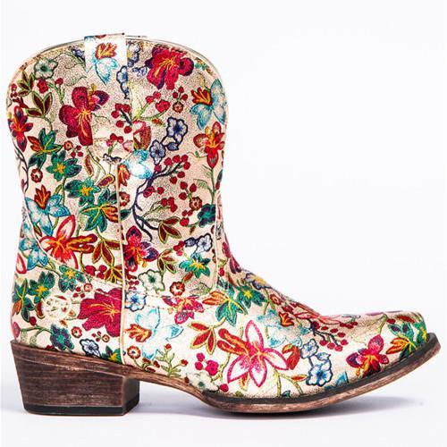 Flower Ankle Boots - Veooy