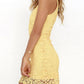 Halter Lace Details Mini Dresses with Zip Design - Veooy