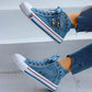 Denim Skull Punk High-top Canvas Sneakers * - Veooy