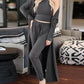 Casual Round Neck Long Sleeve Three-piece Suit - Veooy