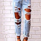 2018 Fashion Sexy Hole Denim Jeans Denim Pants - Veooy