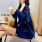 Loose women&#39;s cherry Christmas knitted sweater cardigan #PR1074