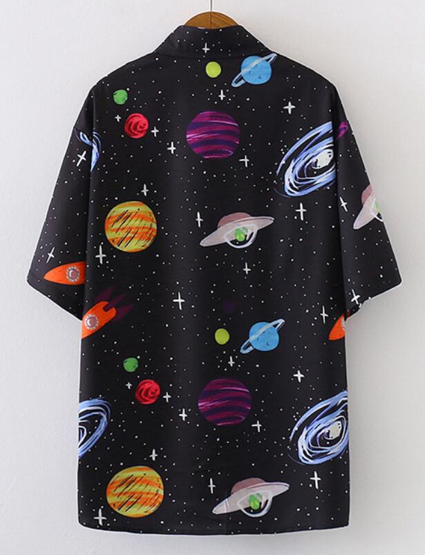 The universe planet Summer Short Sleeve Loose t-shirt #PR954
