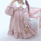 College sweet sweet cute doll collar ruffled lace dress - Veooy