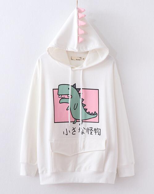 Harajuku style little Dinosaur Hoodie sweater coat#yyl-884 - Veooy