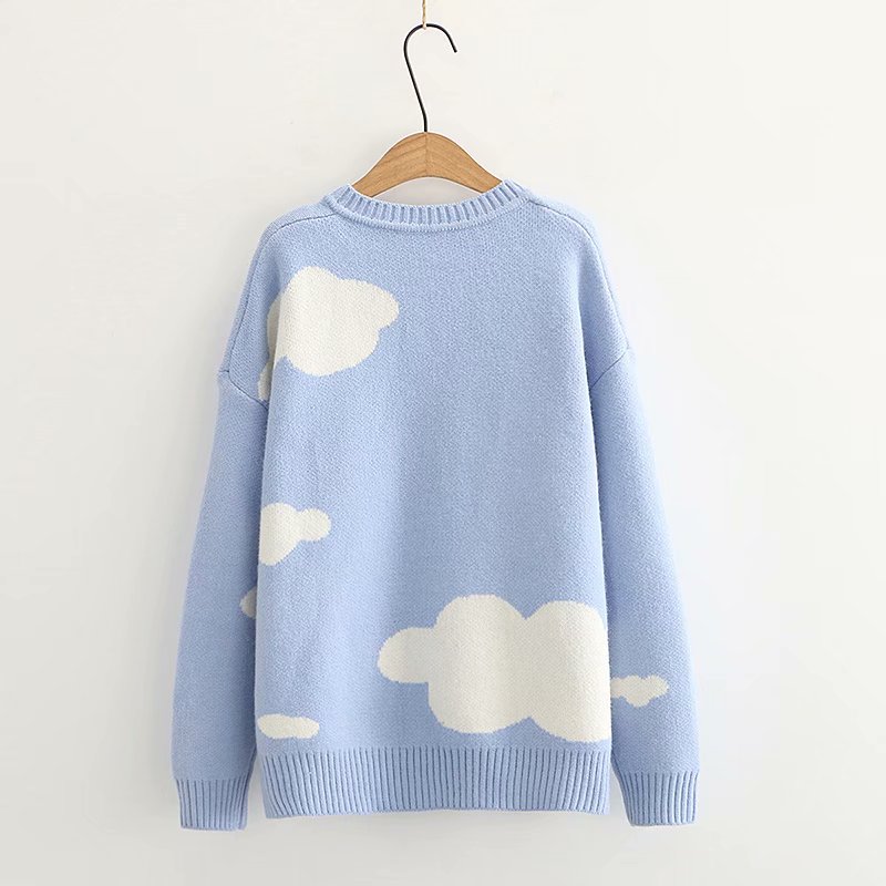 Harajuku cute cloud cardigan sweater - Veooy