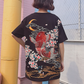 Carp and cherry blossoms embroidery t-shirt #YYL-482 - Veooy