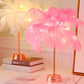 Cute creative feather table lamp bedroom home night light - Veooy