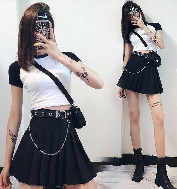Korea style skirt with belt #PR939
