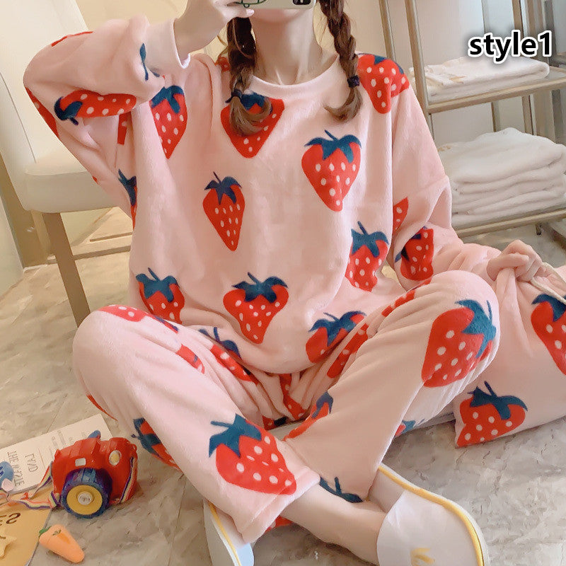 New cute strawberry fruit pajamas set