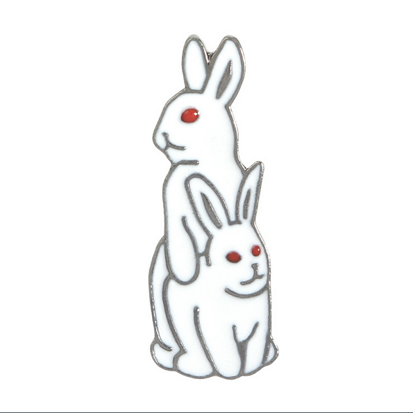make love/sex white rabbit brooch #YYL-755