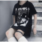 Harajuku Gothic Streetwear Loose Long T-shirts - Veooy