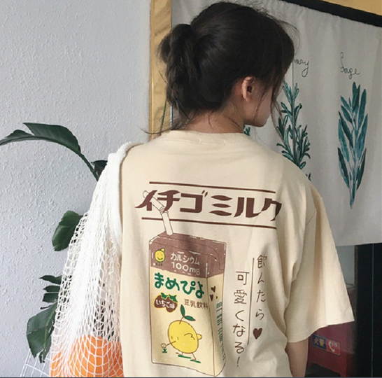 Harajuku style ICHIGO MILK t-shirt #YYL-783 - Veooy