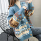 Fashion mid-length plus size knitted cardigan sweater #PR1041 - Veooy