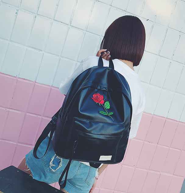 Rose Black Backpack