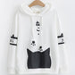 Cat head  letters print hoodie sweater coat#PR1004 - Veooy