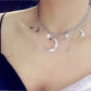 Harajuku style moon  Star necklace#PR934 - Veooy