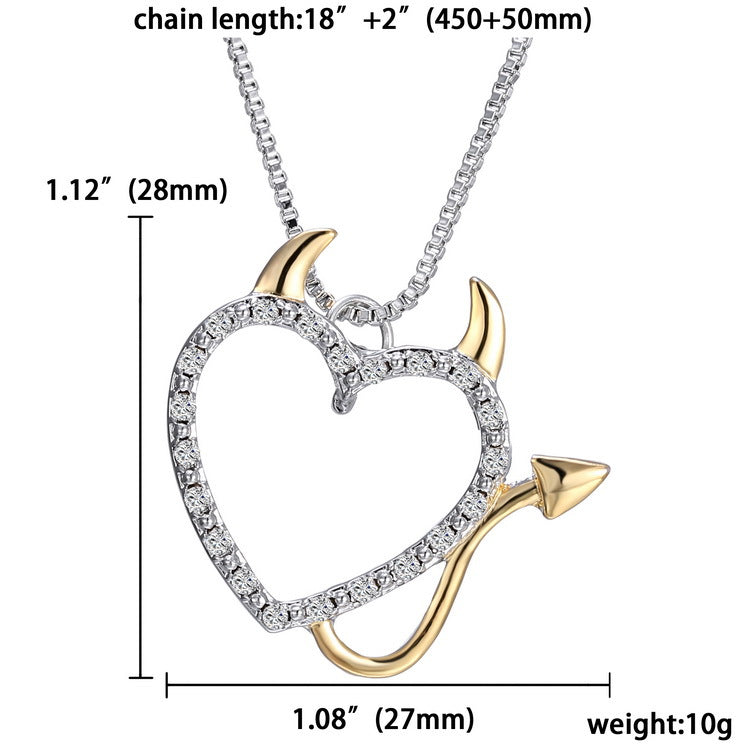 Cute love heart Devil necklace #YYL-440 - Veooy