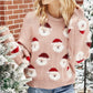 Santa Claus embroidered knitted pullover sweater #PR1067