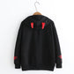New cute little devil embroidered hoodie