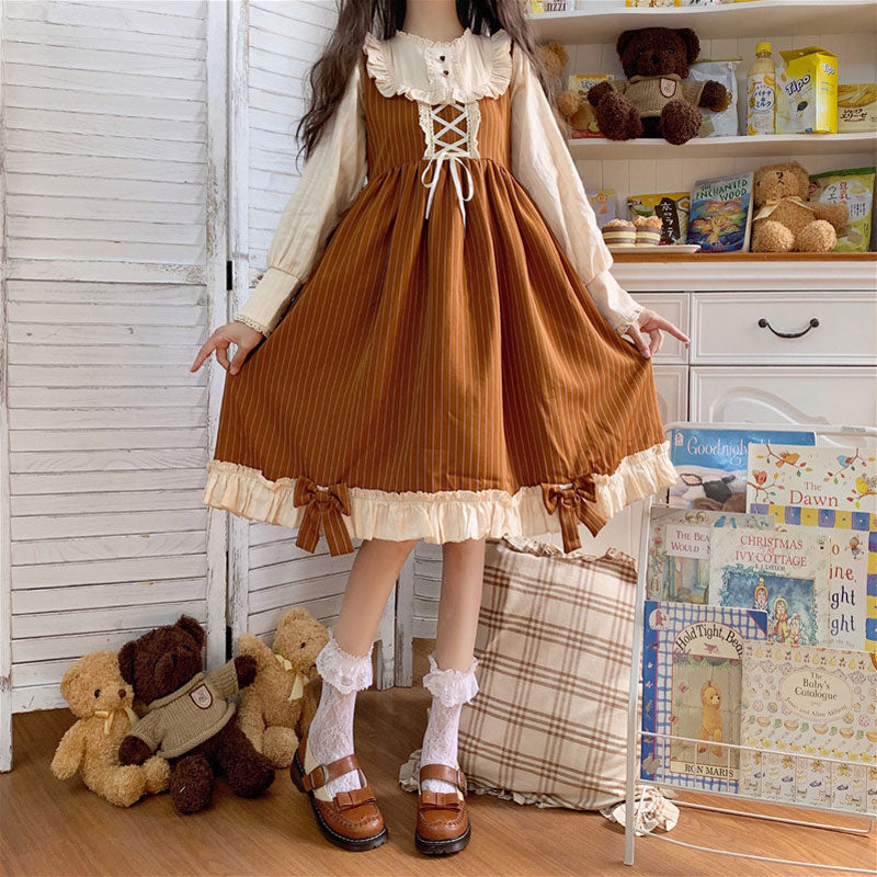 Japanese Kawaii Lolita Splicing Cosplay Loli Dress