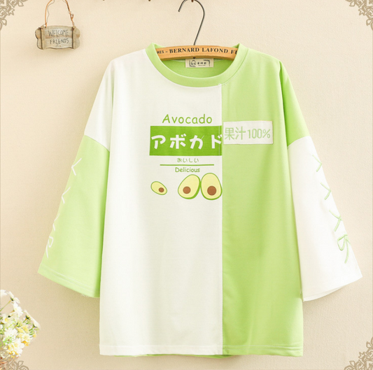Cute Avocado print t-shirt #PR948 - Veooy
