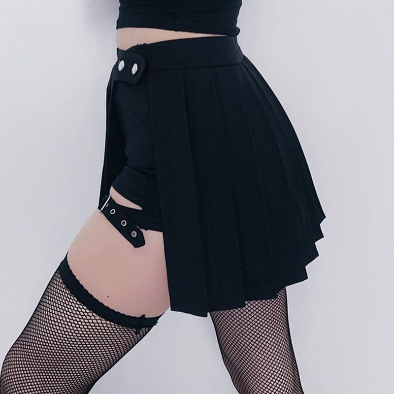 Goth Dark Sexy Gothic Women Mini Skirt - Veooy