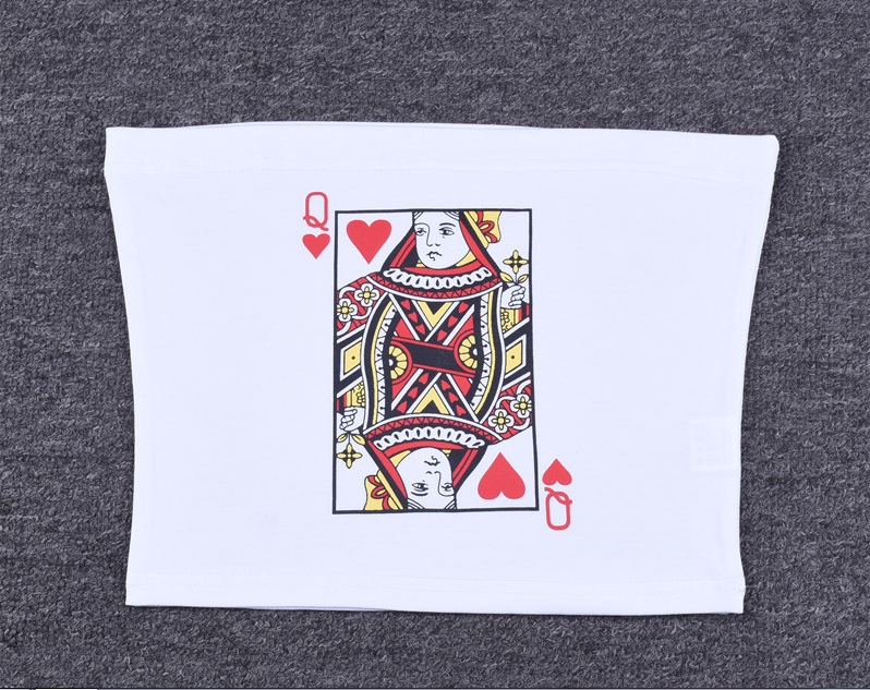 Playing card Queen print top #YYL-551