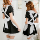 Harajuku cute Lolita love lace leaking maid outfit maid service suit - Veooy