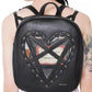 Harajuku Dark Black Transparent Love Studded Gothic Backpack - Veooy