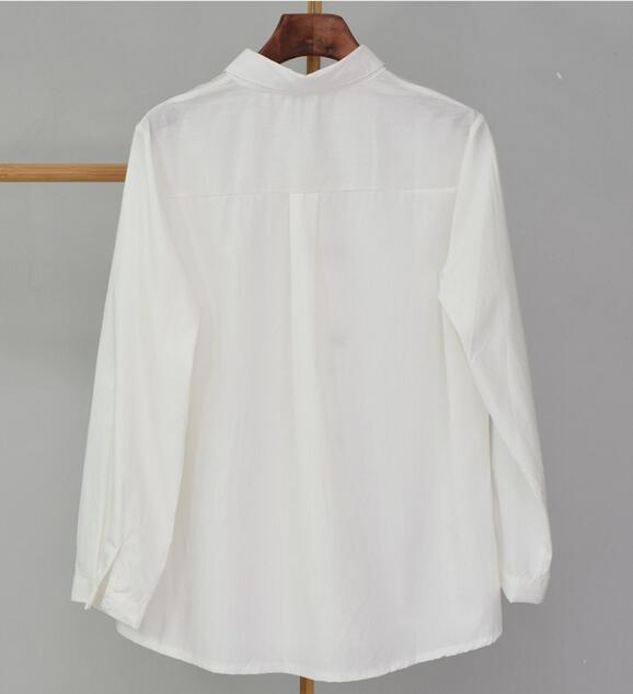Cute rabbit /panda/cat/bear embroidery white color blouse shirt #PR745 - Veooy