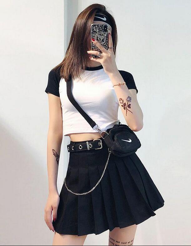 Korea style skirt with belt #PR939
