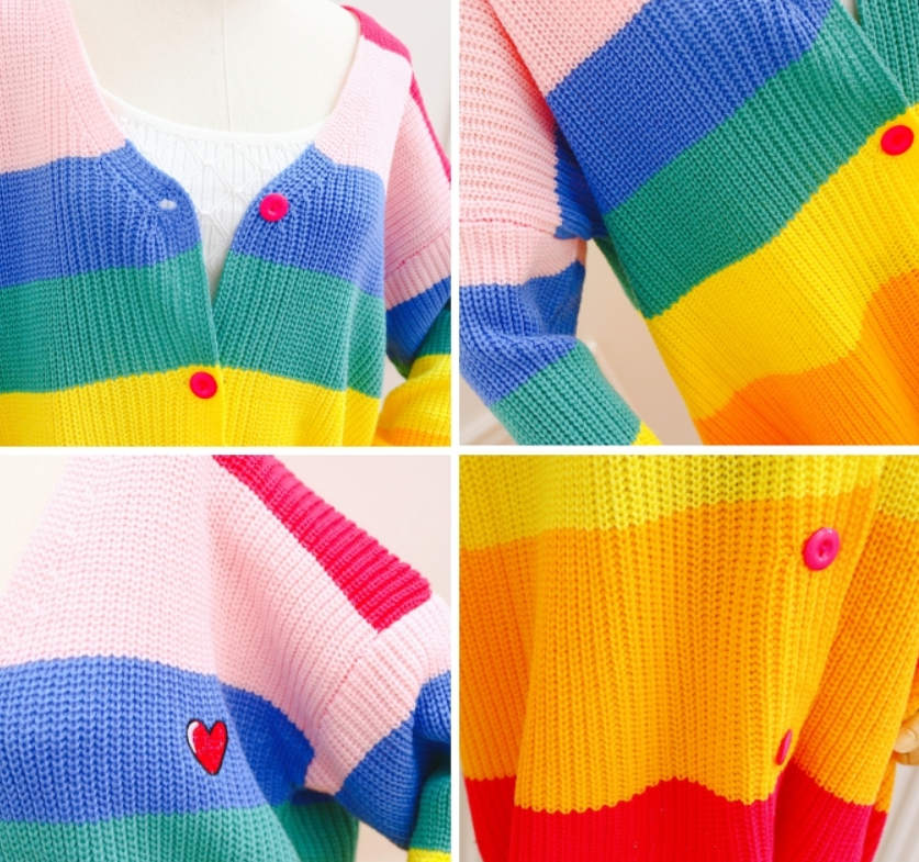 Rainbow Knitted Cardigan