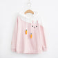 New rabbit color matching wild cute hoodie